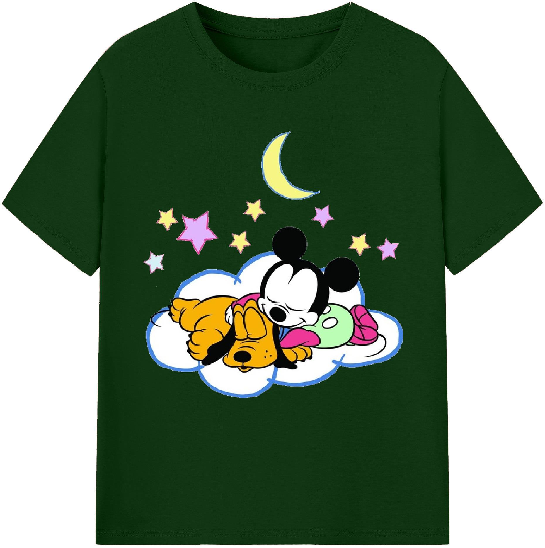（画像用） ミッキーマウス Mickey Mouse 綿100％半袖Tシャツ（フロントプリント）
